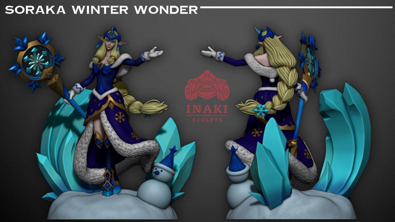 Soraka Winter Wonder High Poly 3D Print Model (LoL) - Image 1