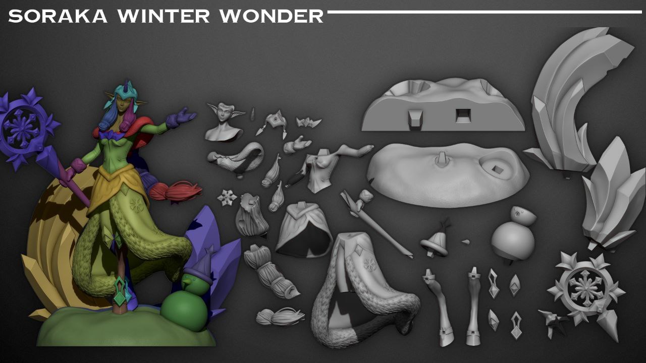 Soraka Winter Wonder High Poly 3D Print Model (LoL) - Image 2